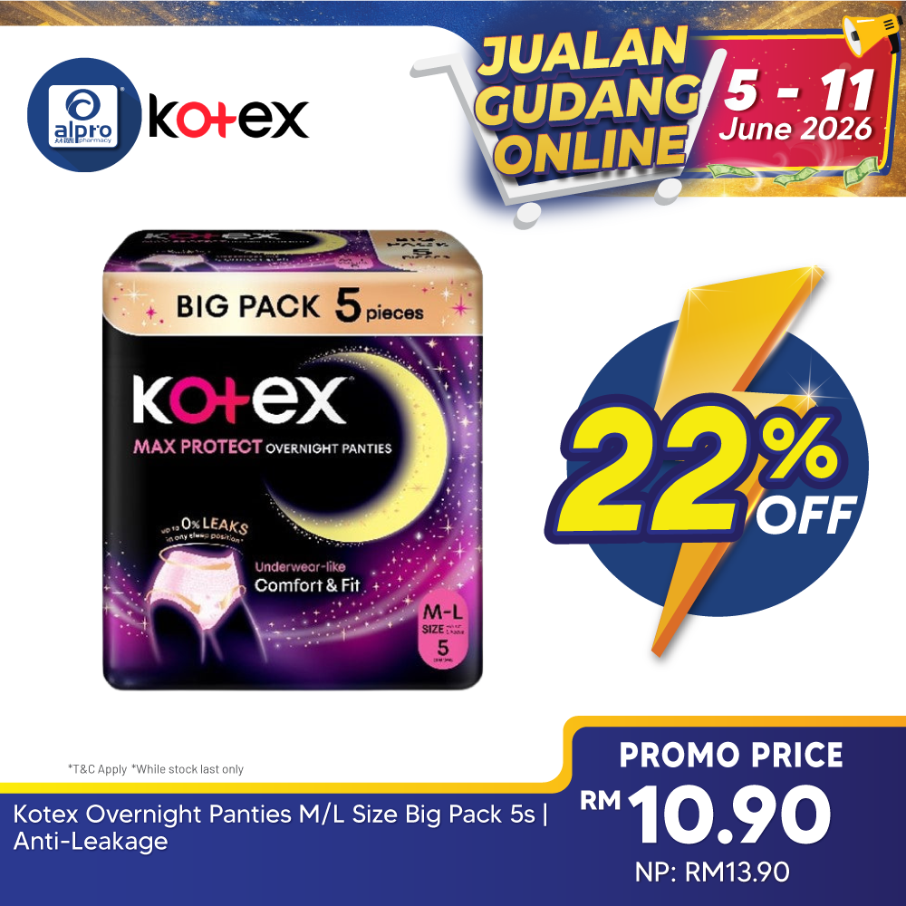 Kotex Overnight Panties M/L Size Big Pack 5s |  Anti-Leakage Kotex