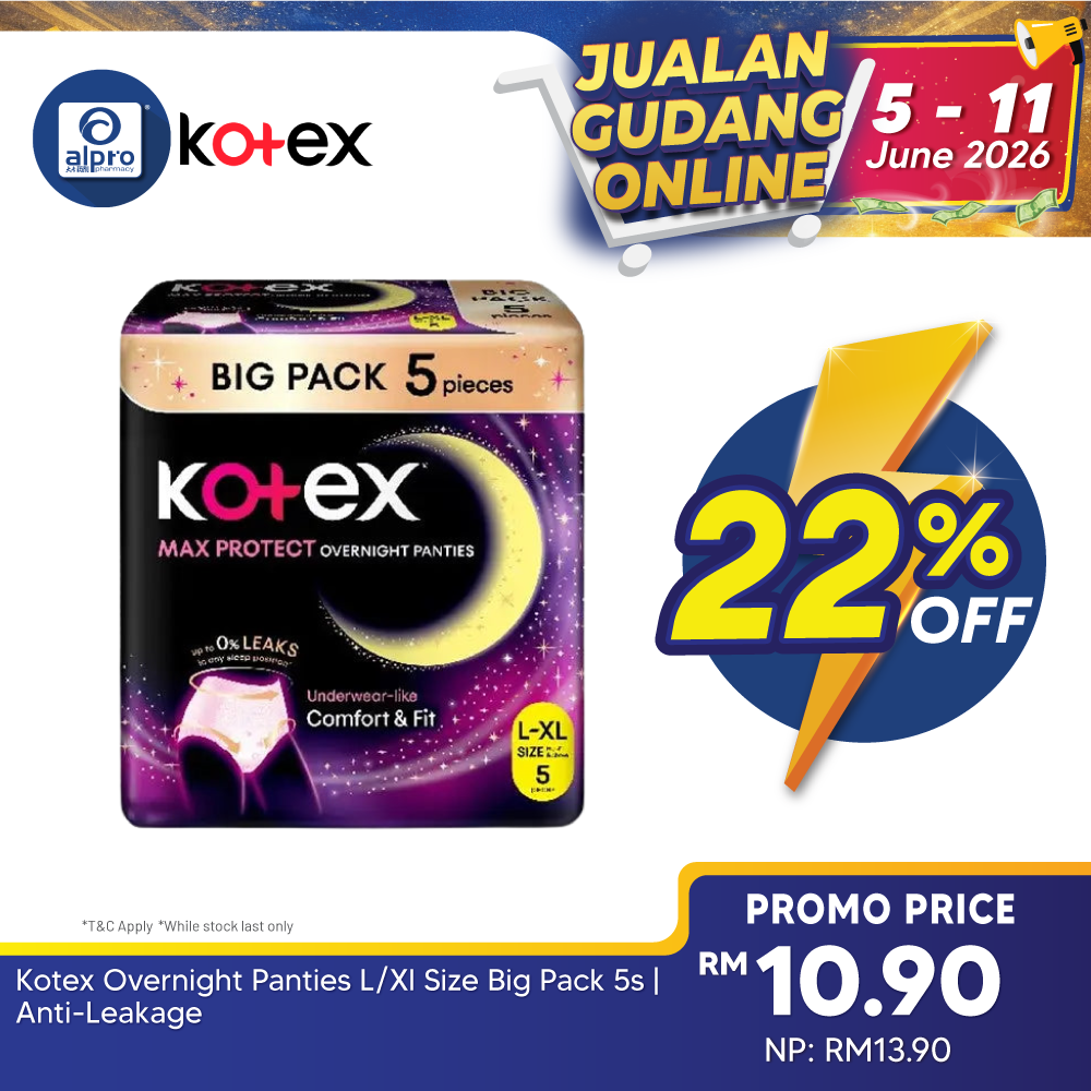 Kotex Overnight Panties L/Xl Size Big Pack 5s | Anti-Leakage Kotex