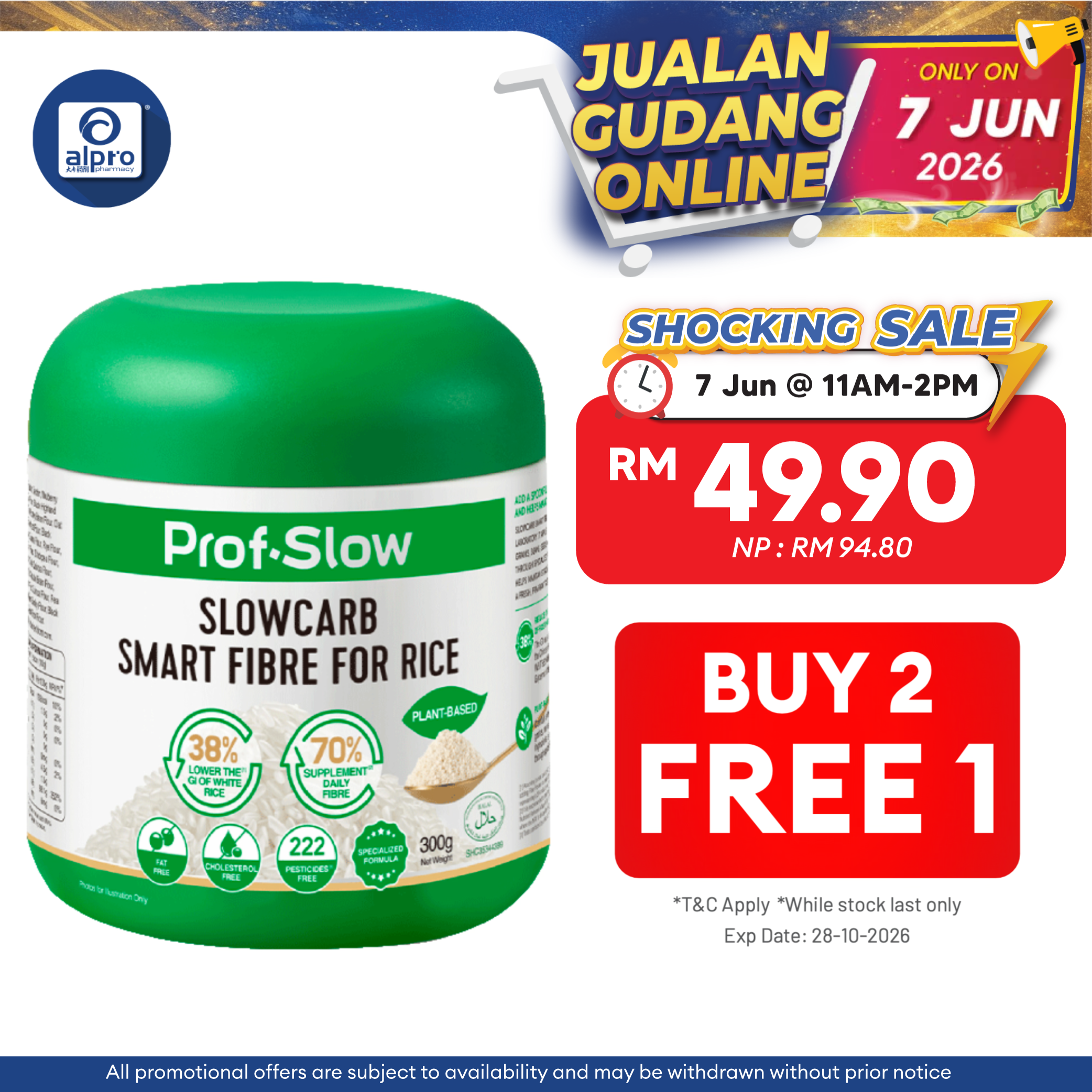 Prof. Slow Smart Fibre for Rice 300g | Maintain Stable Post-Meal Blood Sugar Levels Prof. Slow