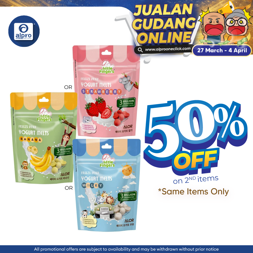 ALOR Little Fingers Freeze Dried Yogurt Melt (Strawberry/ Milky/ Banana) 15g | Yogurt Melts Dissolve in Baby’s Mouth ALOR Signature