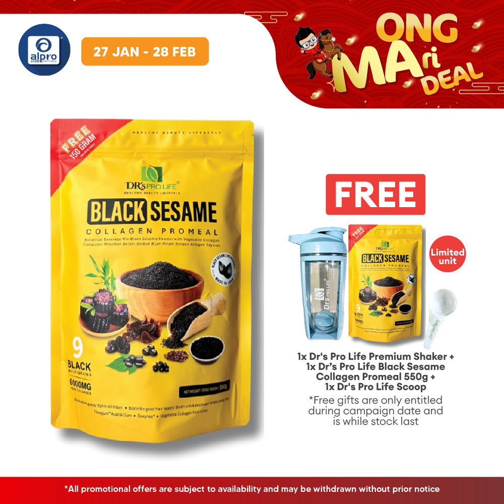 Dr's Pro Life Black Sesame Collagen PROMEAL 550g | Restore Hair Colour & Natural Glow Dr's Pro Life