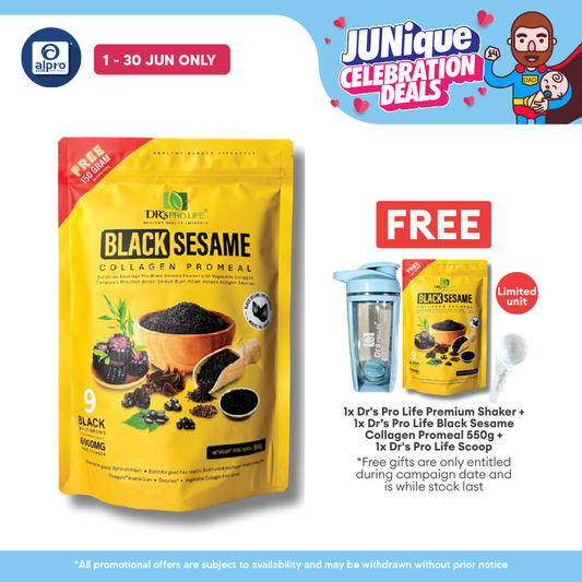 Dr's Pro Life Black Sesame Collagen PROMEAL 550g | Restore Hair Colour & Natural Glow Dr's Pro Life