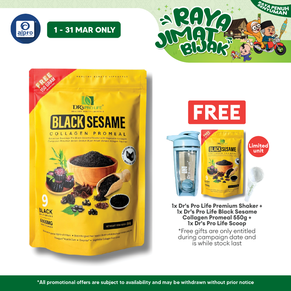 Dr's Pro Life Black Sesame Collagen PROMEAL 550g | Restore Hair Colour & Natural Glow