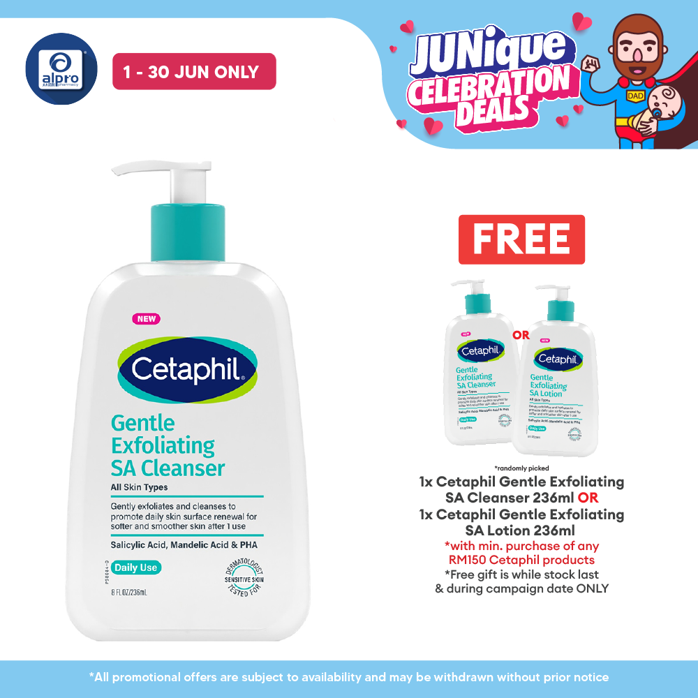 Cetaphil Gentle Exfoliating SA Cleanser 236mL | Remove Pore Clogging Buildup Cetaphil
