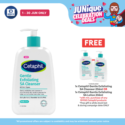 Cetaphil Gentle Exfoliating SA Cleanser 236mL | Remove Pore Clogging Buildup Cetaphil