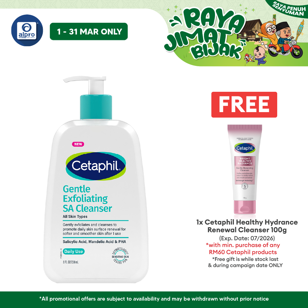 Cetaphil Gentle Exfoliating SA Cleanser 236mL | Remove Pore Clogging Buildup Cetaphil