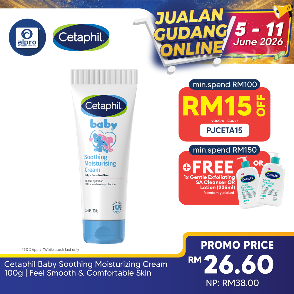 Cetaphil Baby Soothing Moisturizing Cream 100g | Feel Smooth & Comfortable Skin Cetaphil