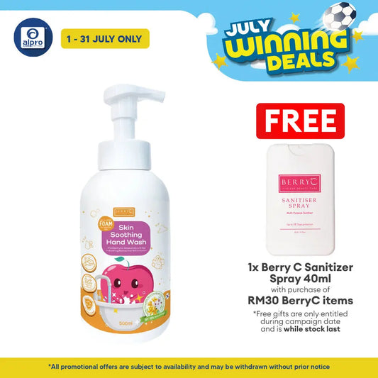 BerryC Skin Soothing Hand Wash 500mL | Suitable For Dry Skin Berry C