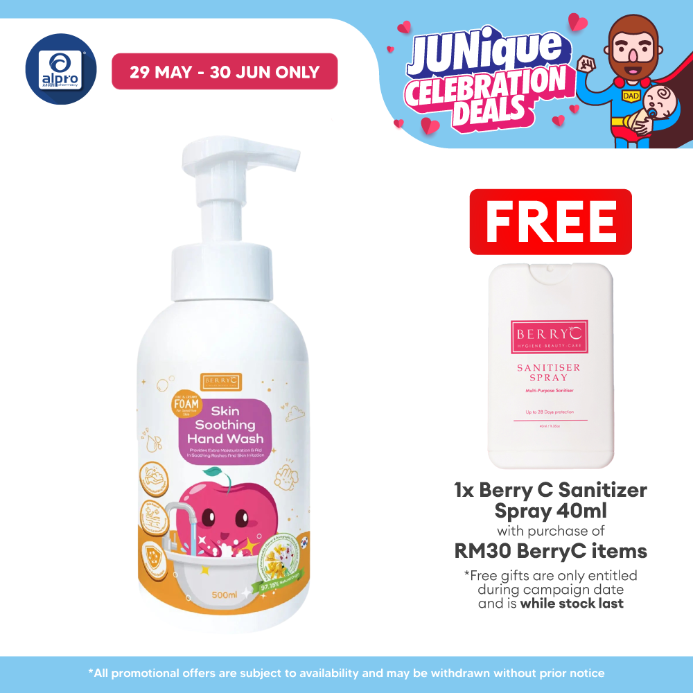 BerryC Skin Soothing Hand Wash 500mL | Suitable For Dry Skin Berry C