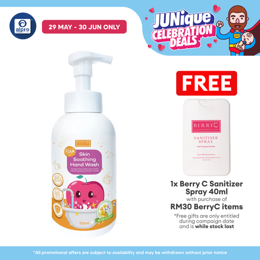 BerryC Skin Soothing Hand Wash 500mL | Suitable For Dry Skin Berry C