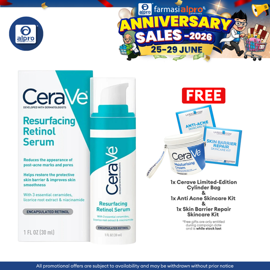 CeraVe Resurfacing Retinol Serum 30mL | Effective To Reduce Post-Acne Marks Cerave