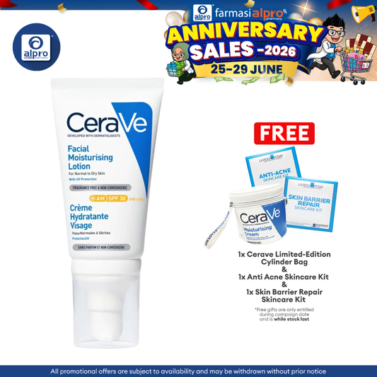 CeraVe Facial Moisturising AM SPF30 50mL | Daily Lightweight Facial Moisturiser Cerave