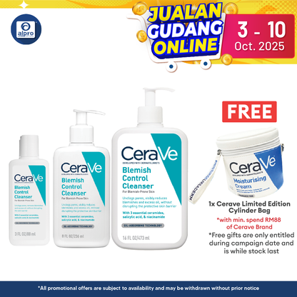 CeraVe Acne Blemish Control Cleanser 88mL | Reduce Blackheads & Improve Pores Alpro Pharmacy