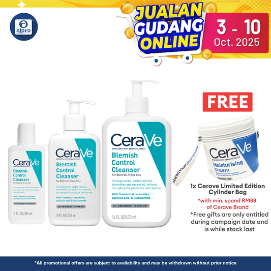 CeraVe Acne Blemish Control Cleanser 88mL | Reduce Blackheads & Improve Pores Alpro Pharmacy