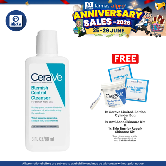 CeraVe Acne Blemish Control Cleanser 88mL | Reduce Blackheads & Improve Pores Cerave