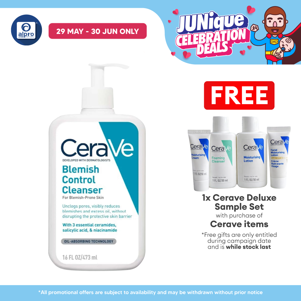 CeraVe Acne Blemish Control Cleanser 473mL | Reduce Blackheads & Improve Pores Cerave