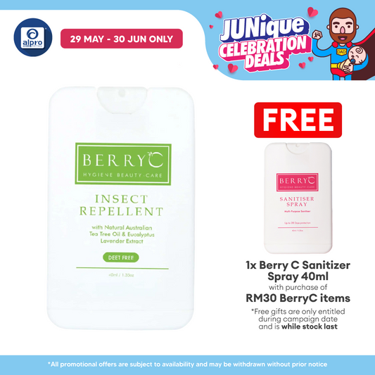 BerryC Insect Repellent Spray 40mL | Ultra Portable Insect Repellent Berry C