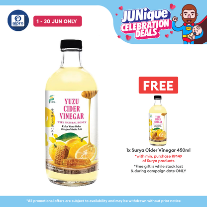 Surya Yuzu Cider Vinegar 450mL | Aids Weight Management Surya