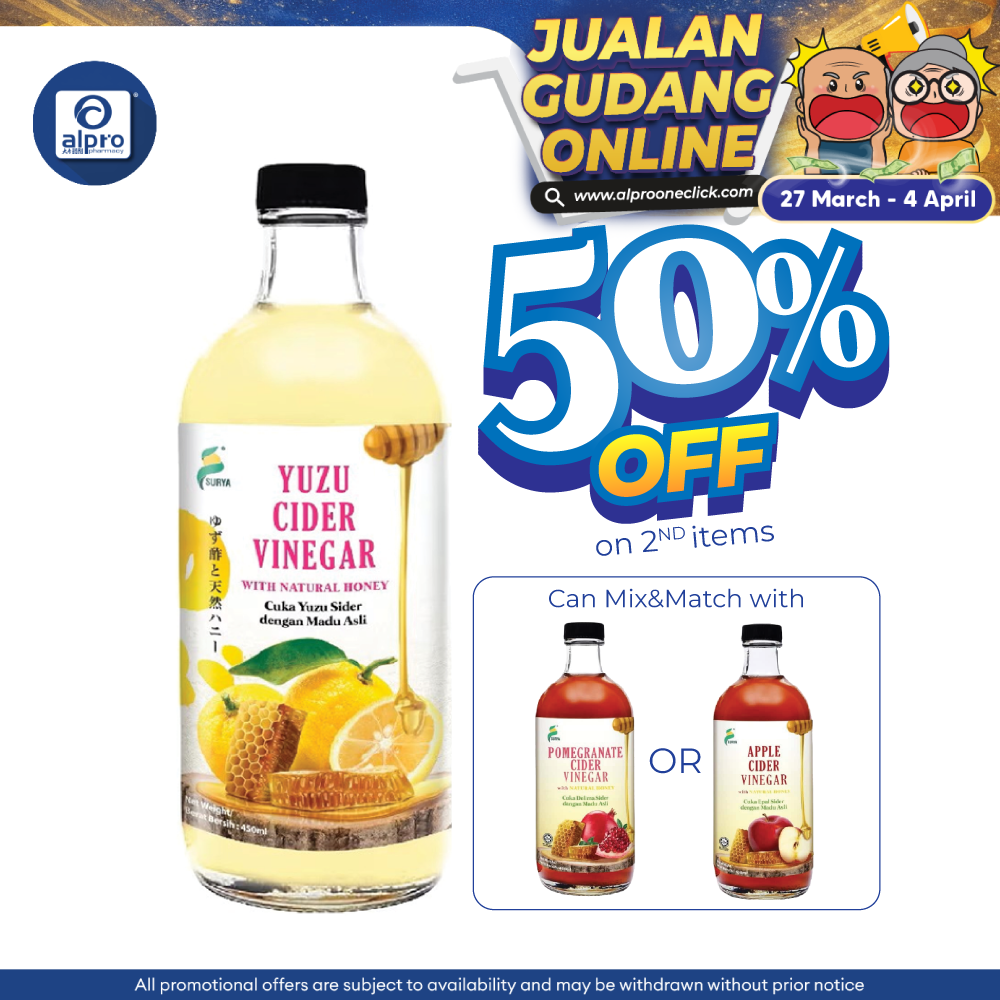 Surya Yuzu Cider Vinegar 450mL | Aids Weight Management Surya