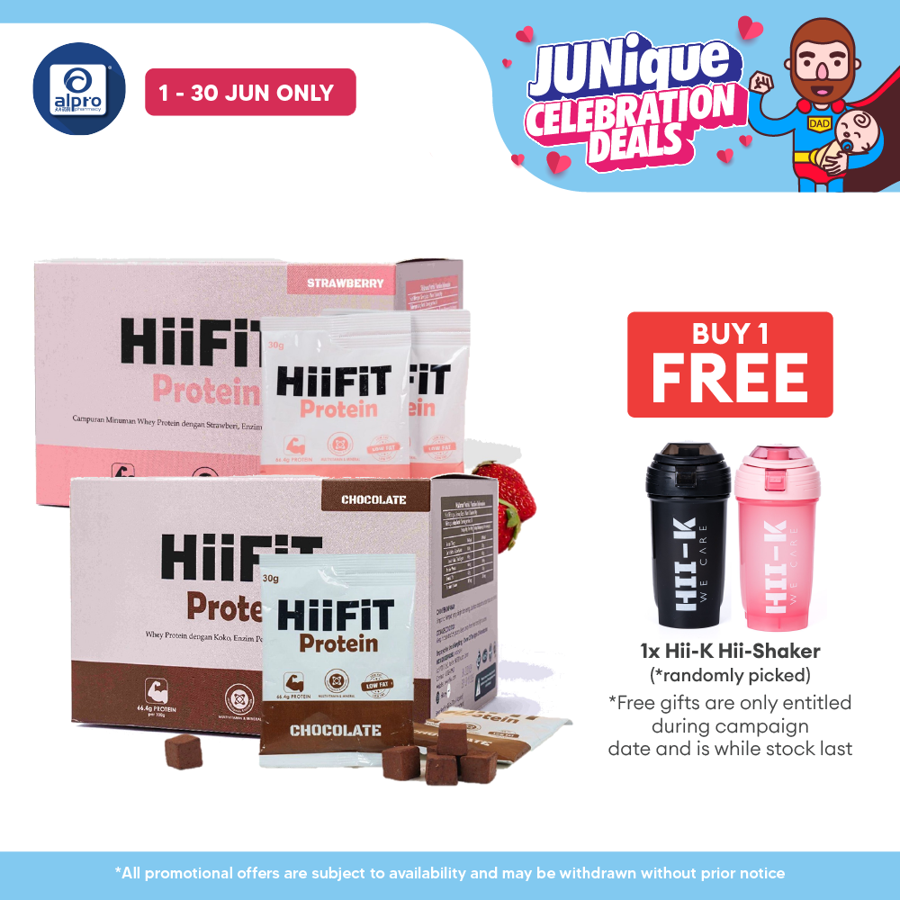 HiiFiT Hii-K Protein (Strawberry/ Chocolate) 30g ×14s | Post-Exercise Recovery & Energy Balance HiiFiT