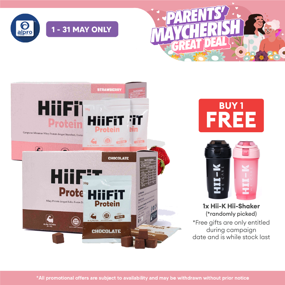 HiiFiT Hii-K Protein (Strawberry/ Chocolate) 30g ×14s | Post-Exercise Recovery & Energy Balance HiiFiT