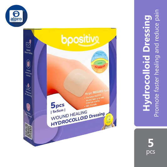 bpositive Wound Healing Hydrocolloid Dressing 5×5cm 5s | Promote Faster Healing & Reduce Pain Alpro Pharmacy
