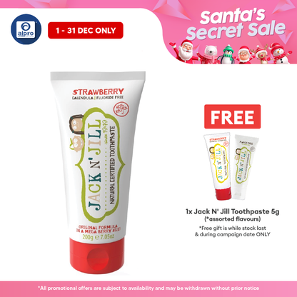 Jack N' Jill Natural Certified Toothpaste Mega Berry 200g | Soothe Gums & Prevent Tooth Decay Jack N Jill