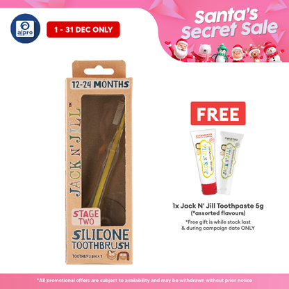 Jack N' Jill Stage 2 Silicone Toothbrush | Medical Food Grade Silicone Jack N Jill