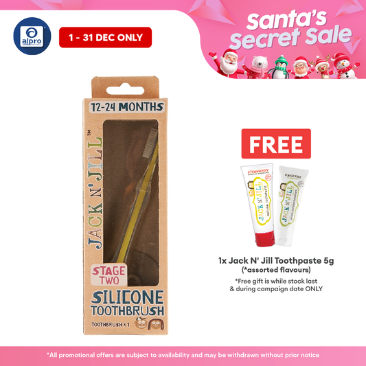 Jack N' Jill Stage 2 Silicone Toothbrush | Medical Food Grade Silicone Jack N Jill