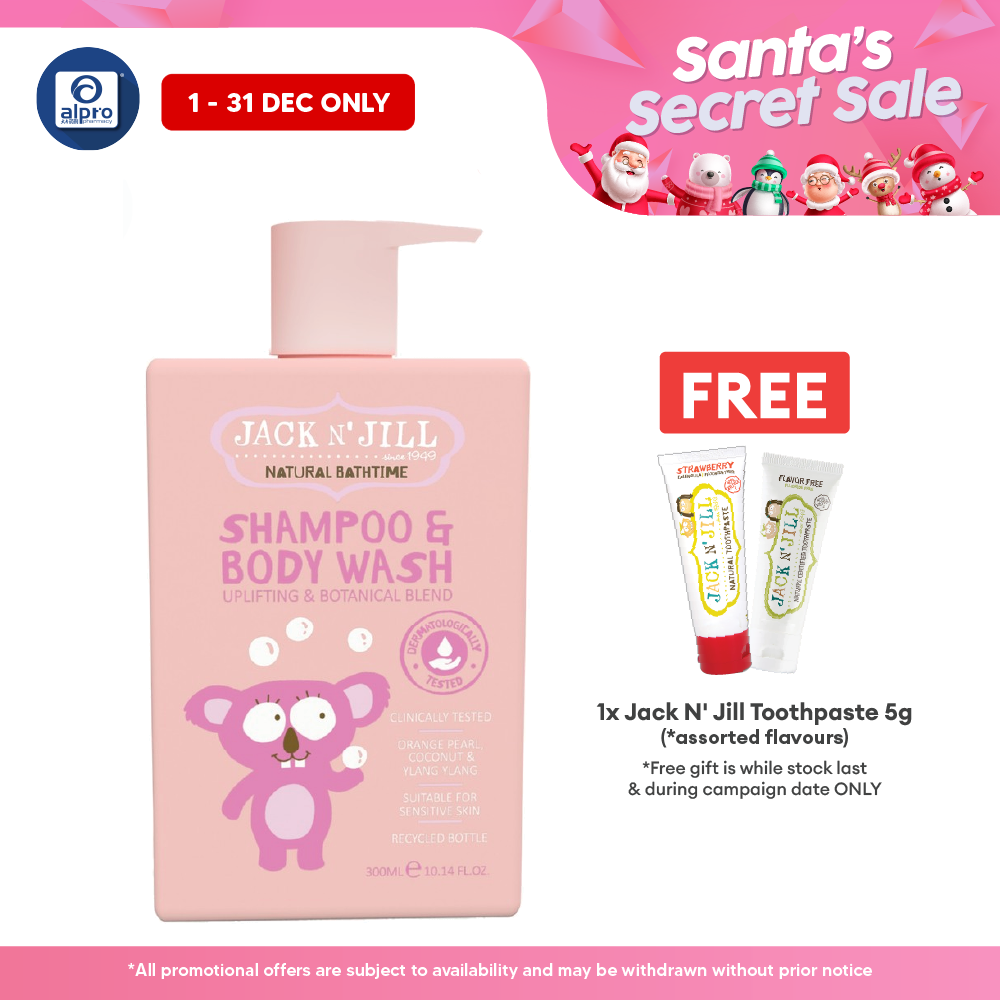 Jack N' Jill Shampoo & Body Wash - Natural 300mL | Uplifting Aromatherapy Scent Jack N Jill