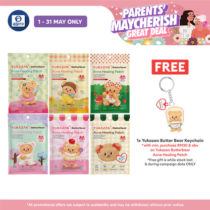 Yukazan Butterbear Acne Healing Patch (Classic/ Bakery/ Animal/ Picnic/ Party/ Garden) 20s | Less Scarring & Waterproof Yukazan