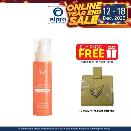 Nuvit De'Calm Soothing Face Mist 100mL | Calms & Comforts Irritated Skin Nuvit