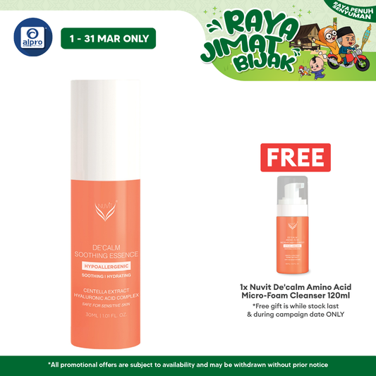 Nuvit De'Calm Soothing Essence 30mL | Replenish Sensitive & Dehydrated Skin Nuvit