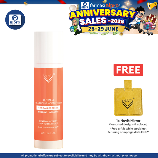Nuvit De'Calm Restoring Moisturizer 50mL | Calms Irritated Skin & Improve Skin Nuvit