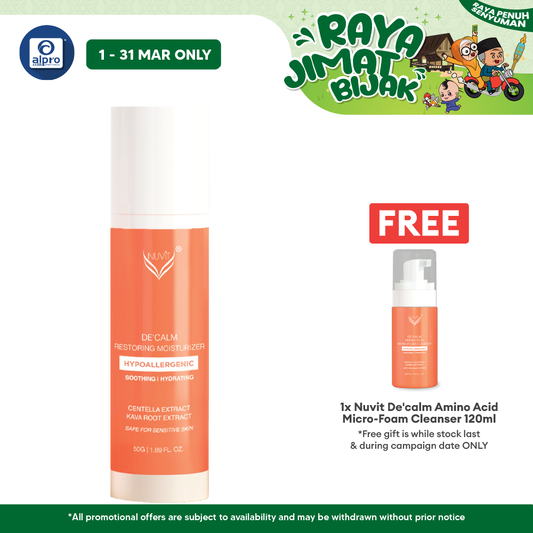 Nuvit De'Calm Restoring Moisturizer 50mL | Calms Irritated Skin & Improve Skin Nuvit