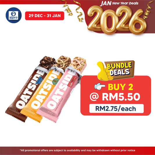 OATSIDE Wholegrain Oat Cereal Bar 18g (Chocolate/ Strawberry White Chocolate/ Peanut Butter) Oatside