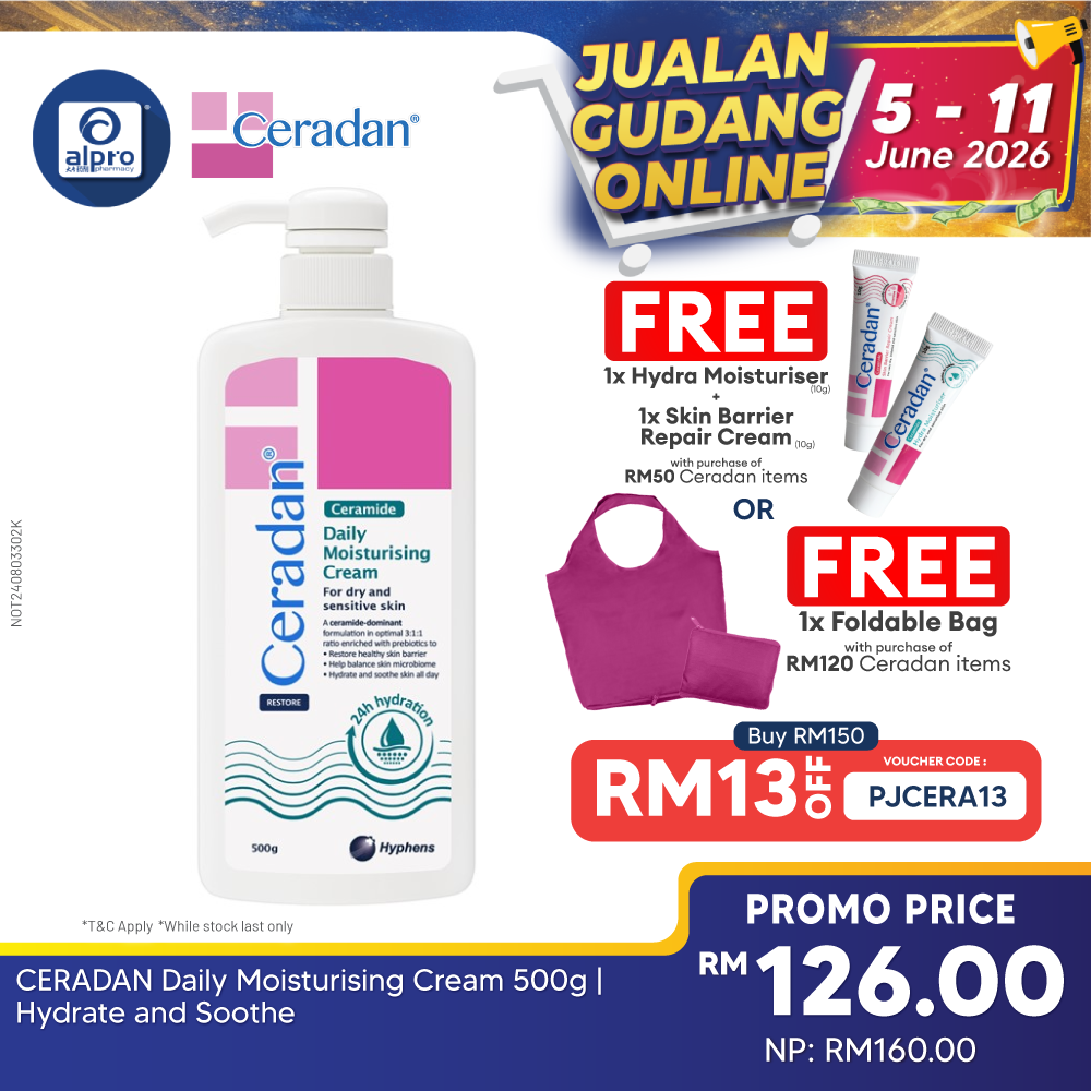 CERADAN Daily Moisturising Cream 500g | Hydrate and Soothe Ceradan