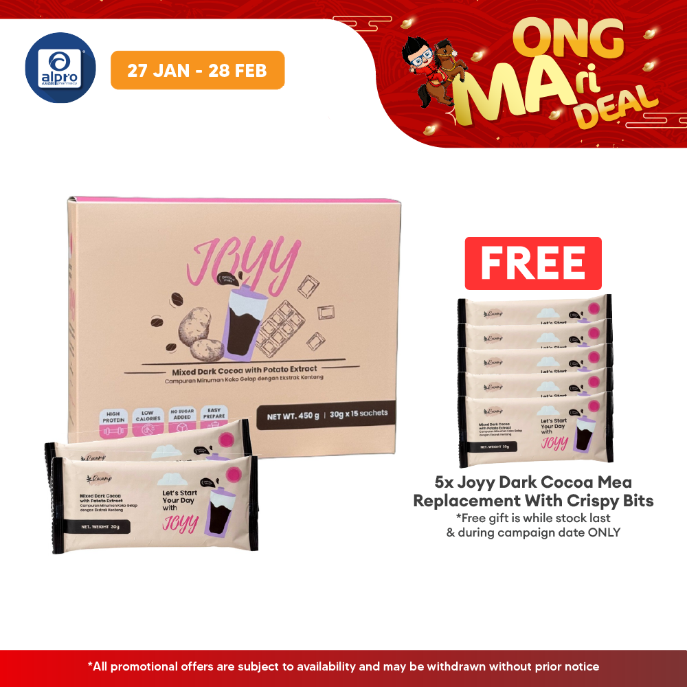 Joyy Dark Cocoa Meal Replacement with Crispy Bits 15s | Fulfilling Light Drink with Crunchy Bits JOYY