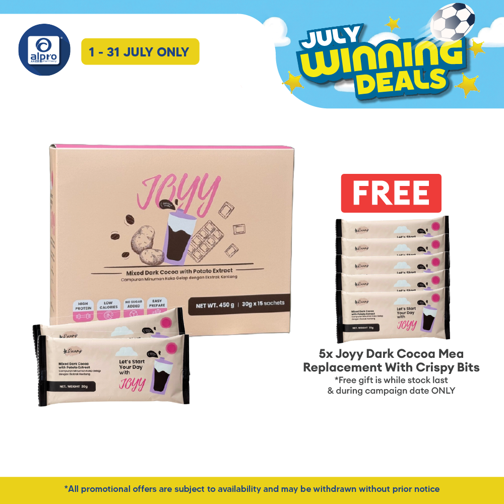 Joyy Dark Cocoa Meal Replacement with Crispy Bits 15s | Fulfilling Light Drink with Crunchy Bits JOYY
