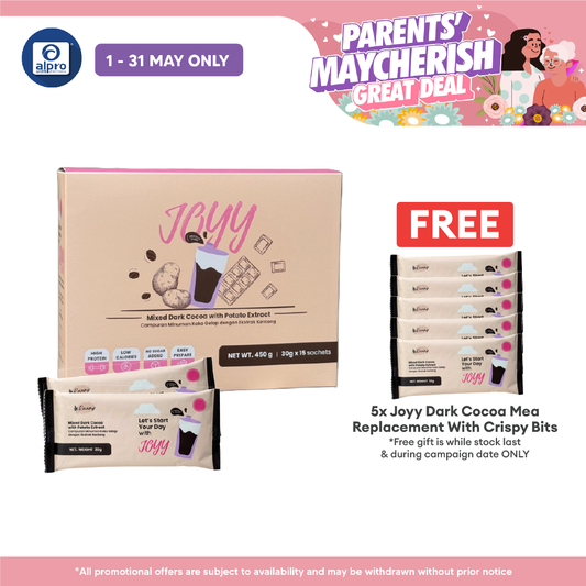 Joyy Dark Cocoa Meal Replacement with Crispy Bits 15s | Fulfilling Light Drink with Crunchy Bits JOYY