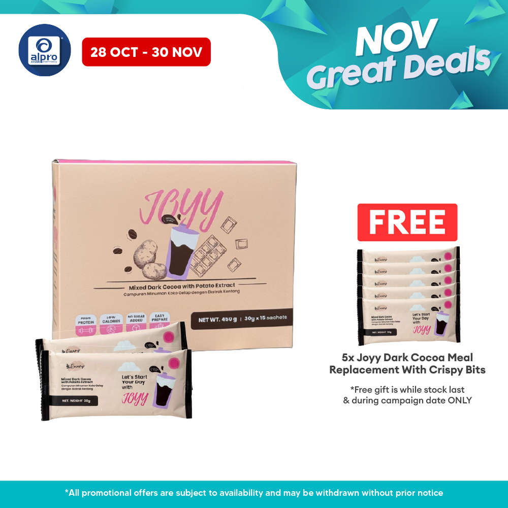 Joyy Dark Cocoa Meal Replacement with Crispy Bits 15s | Fulfilling Light Drink with Crunchy Bits JOYY