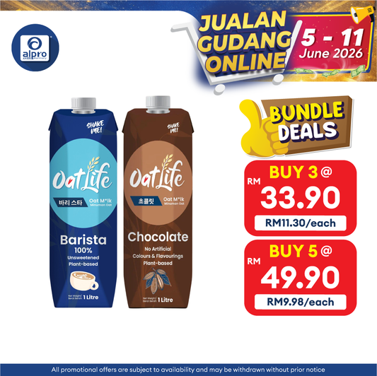 Oatlife Oat Milk (Barista/ Chocolate) 1L | Unsweetened & Smooth Oat Milk OatLife