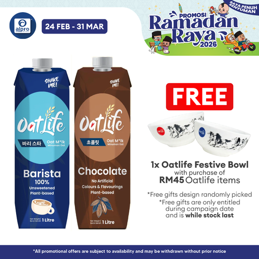 Oatlife Oat Milk (Barista/ Chocolate) 1L | Unsweetened & Smooth Oat Milk OatLife