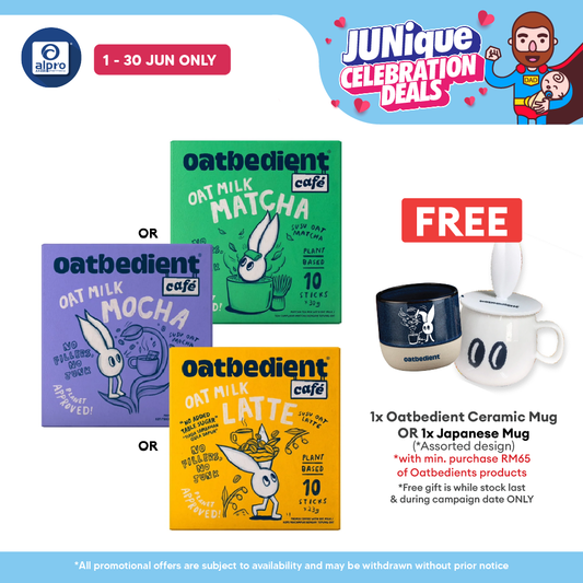 Oatbedient Oat Milk (Latte/ Mocha/ Matcha) 10s | Enjoy Café Favourites with Oat Oatbedient
