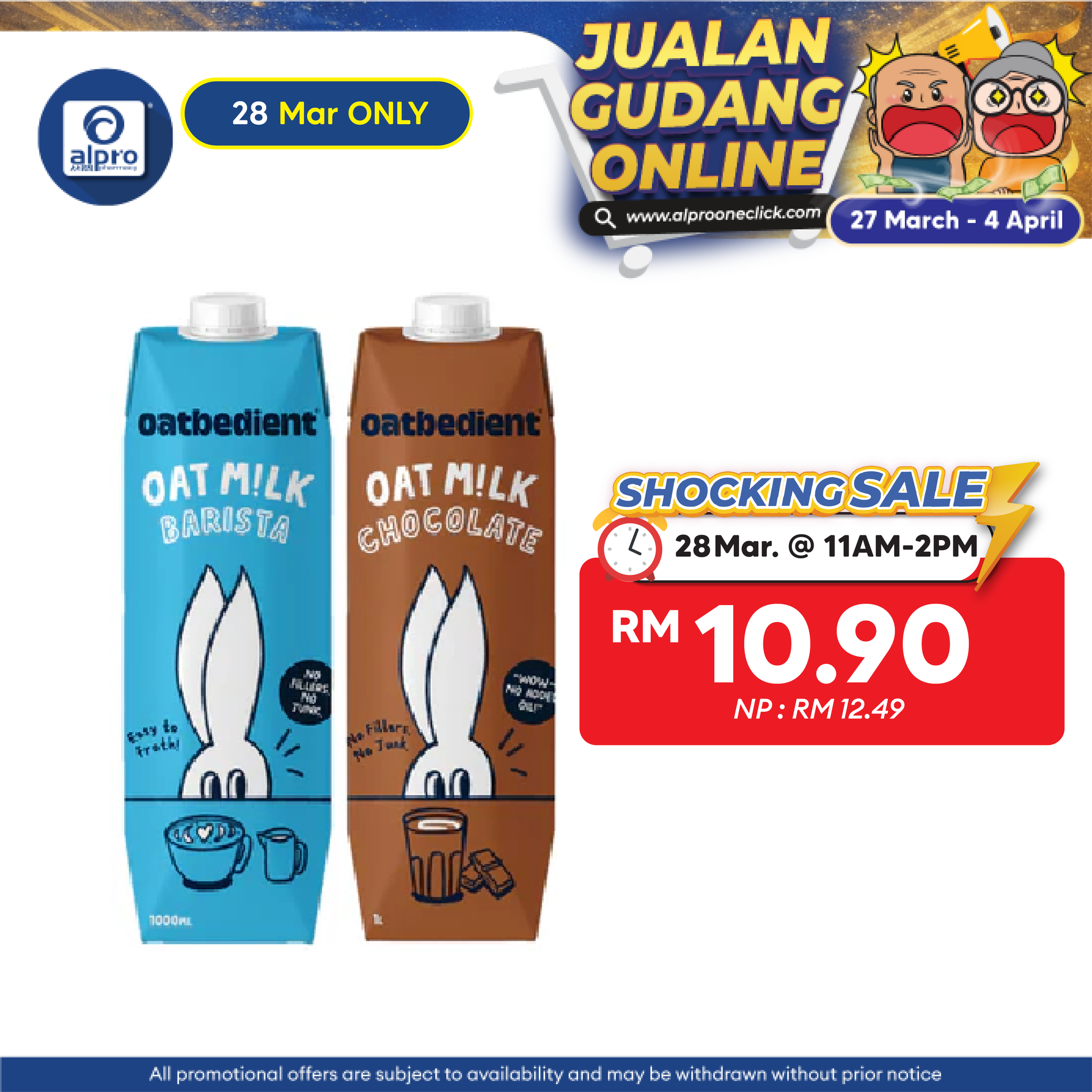 Oatbedient Oat Milk (Barista/ Chocolate) 1L | Smooth & Creamy with Natural Sweet Oatbedient