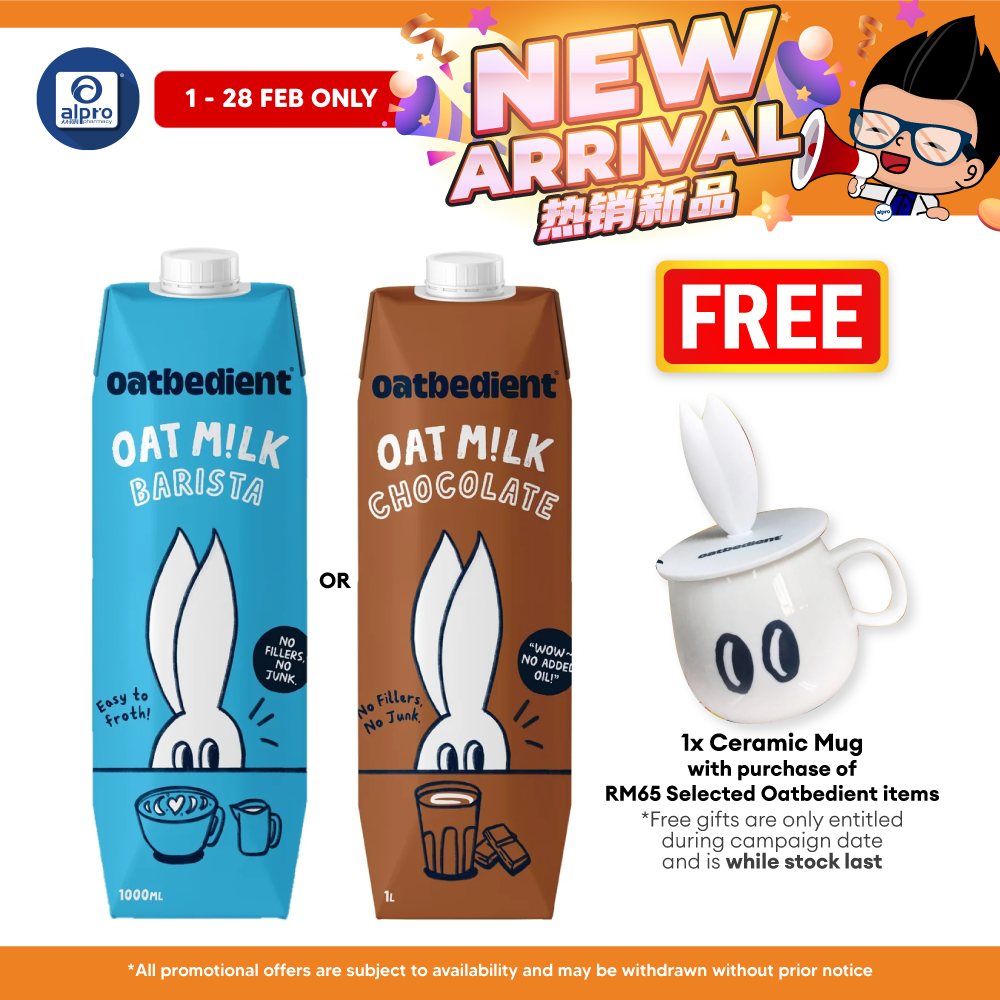 Oatbedient Oat Milk (Barista/ Chocolate) 1L | Smooth & Creamy with Natural Sweet Oatbedient