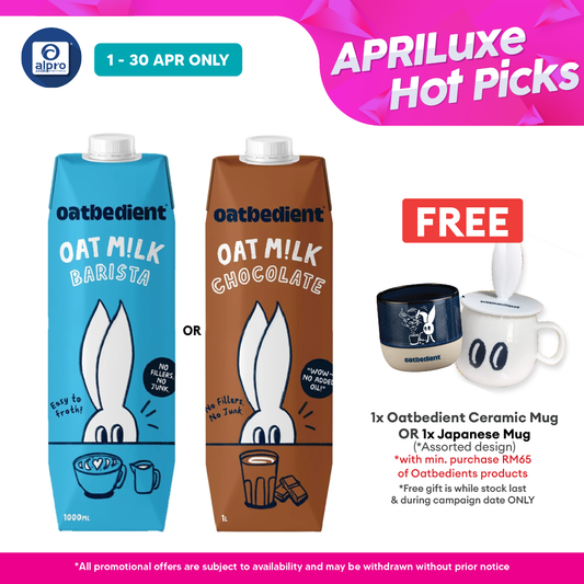 Oatbedient Oat Milk (Barista/ Chocolate) 1L | Smooth & Creamy with Natural Sweet Oatbedient