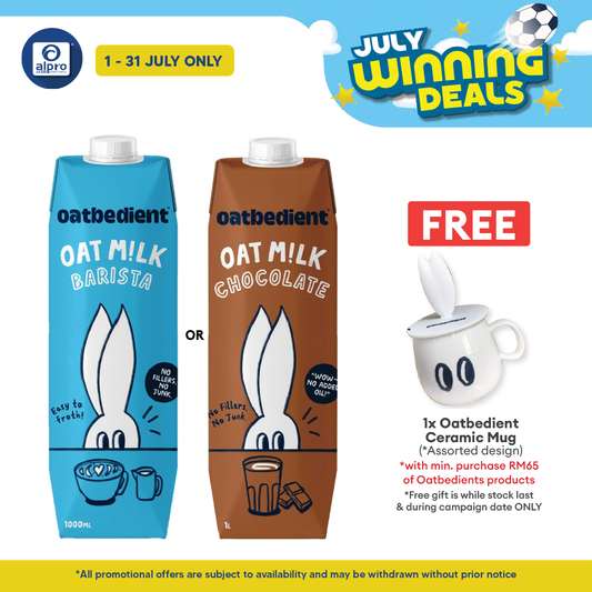 Oatbedient Oat Milk (Barista/ Chocolate) 1L | Smooth & Creamy with Natural Sweet Oatbedient