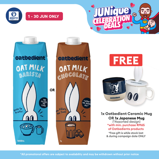 Oatbedient Oat Milk (Barista/ Chocolate) 1L | Smooth & Creamy with Natural Sweet Oatbedient