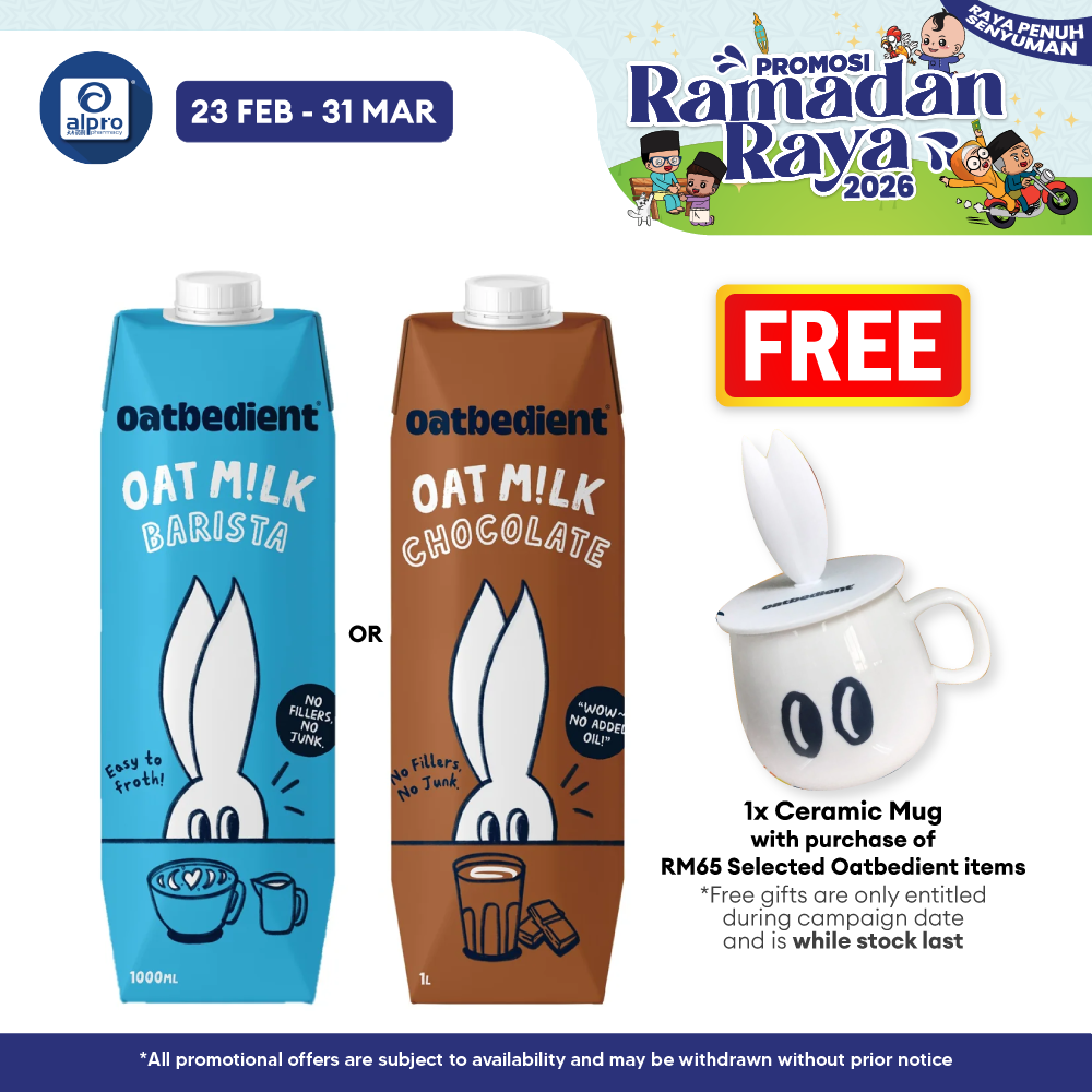 Oatbedient Oat Milk (Barista/ Chocolate) 1L | Smooth & Creamy with Natural Sweet Oatbedient